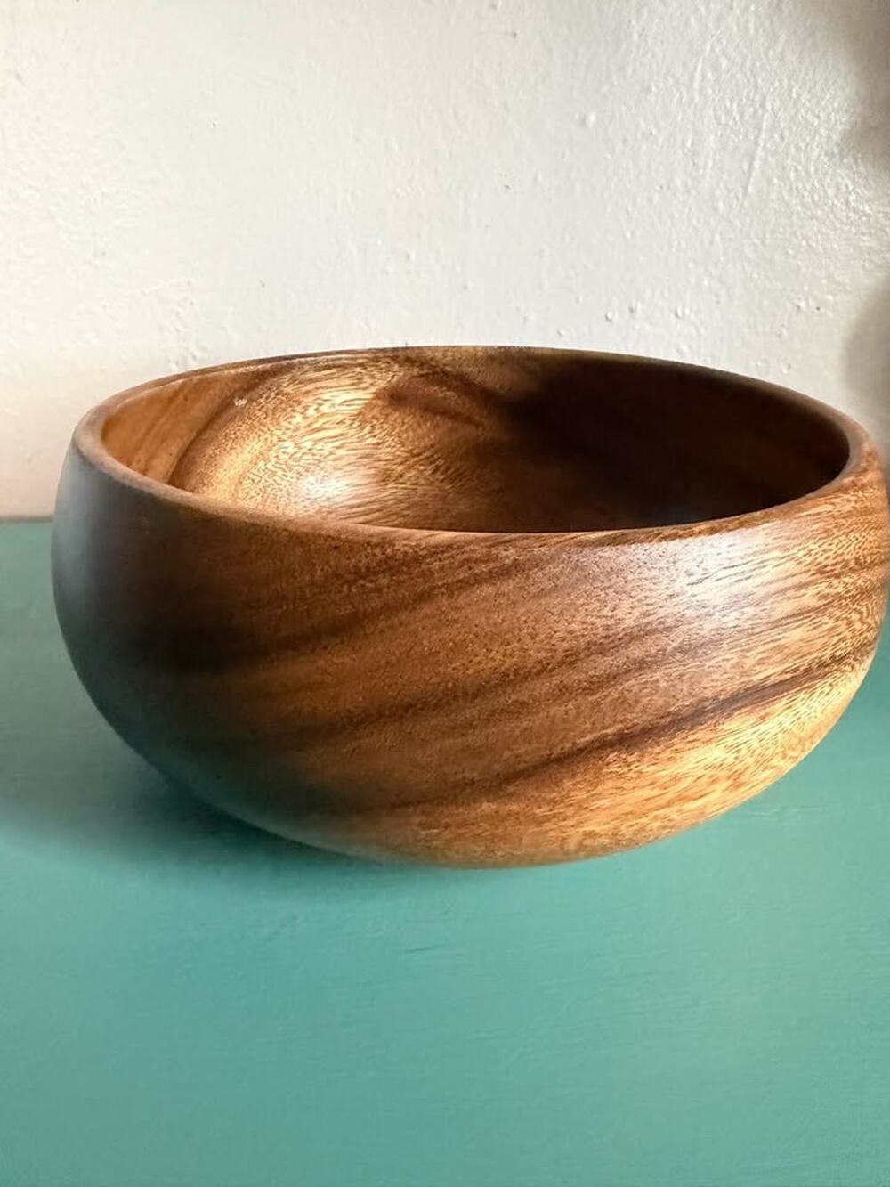 Crate and Barrel Tondo Wood Bowl 8.5 Inch Natural Wood Decorative Bowl